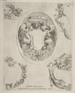 Samling av forskjellige caprices og nye design av kartusjer og ornamenter: nr. 8. av Stefano della Bella