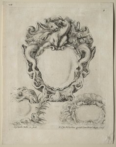 Samling av forskjellige caprices og nye design av kartusjer og ornamenter: nr. 9 av Stefano della Bella