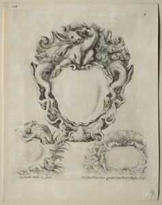 Samling av forskjellige caprices og nye design av kartusjer og ornamenter: nr. 9. av Stefano della Bella