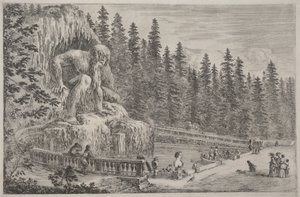 Kolossal statue av Appenninene av Stefano della Bella