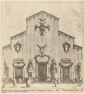 Fasade til kirken San Lorenzo, Firenze, 1637. av Stefano della Bella