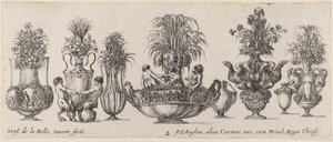 Fantastiske vaser, sannsynligvis 1646. av Stefano della Bella