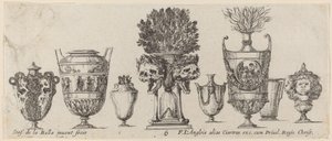 Fantastiske vaser, sannsynligvis 1646. av Stefano della Bella