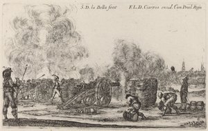 Avfyring av kanonene, ca. 1641. av Stefano della Bella