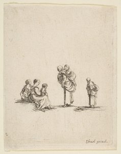 Fire tiggerkvinner, ca. 1641. av Stefano della Bella