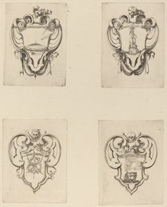 Fire emblemer til begravelsen til prins Francesco de Medici av Stefano della Bella