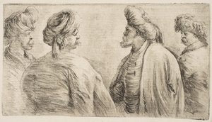 Fire tyrkere, halv lengde, ca. 1662. av Stefano della Bella