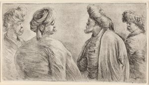 Fire tyrkere med turban av Stefano della Bella