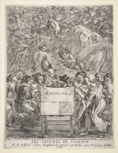 Frontispice for Les Oeuvres de Scarron, 1649. av Stefano della Bella