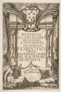 Frontispice for Instruzione a Cancellieri, 1635. av Stefano della Bella
