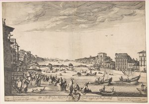 Game of the Bridge, Pisa, 1634. av Stefano della Bella