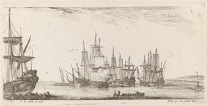 Gruppe av skip, 1644. av Stefano della Bella