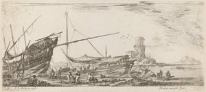 Havneutsikt av Stefano della Bella