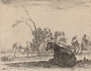 Hester i et beite, 1642. av Stefano della Bella