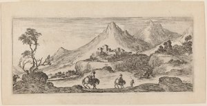 Landskap med slott av Stefano della Bella