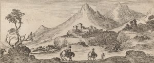 Landskap med slott, 1641. av Stefano della Bella