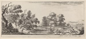 Landskap med hjortejakt, i eller før 1647. av Stefano della Bella