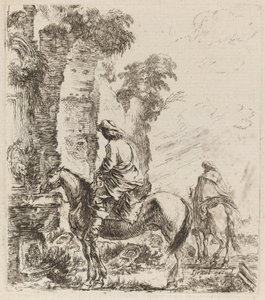 Landskap med ryttere, 1646. av Stefano della Bella