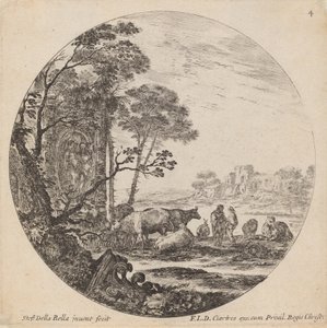 Landskap med romerske ruiner, 1646. av Stefano della Bella