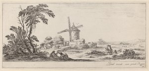 Landskap med vindmølle, i eller før 1647. av Stefano della Bella