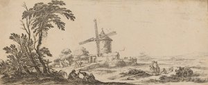 Landskap med vindmølle, i eller før 1647. av Stefano della Bella