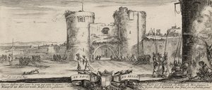 Inngang til en festning (etsing på lagt papir) av Stefano della Bella