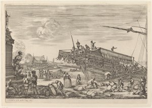 Laste et skip, sannsynligvis c. 16541655. av Stefano della Bella