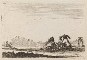 Herrer og damer i samtale, 1642. av Stefano della Bella