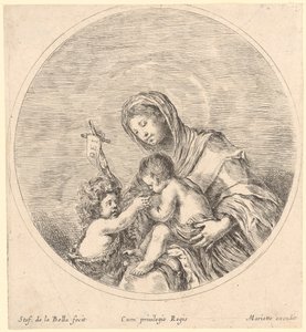 Maria med barnet og Johannes Døperen av Stefano della Bella