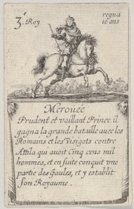 Meroüée Prudent et vaillant..., fra Game of the Kings of France Jeu des Rois de Fran..., 1644. av Stefano della Bella