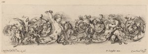 Prydfrise med barn og hunder, sannsynligvis 1648. av Stefano della Bella