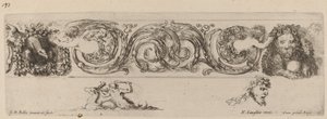Ornamental Frise with Eagle and Lion Engarlanded by Children, sannsynligvis 1648. av Stefano della Bella