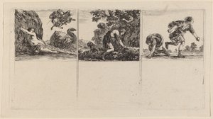 Perseus og Andromeda, Cephalus og Procris, Hippomene og Atalantus, 1644. av Stefano della Bella