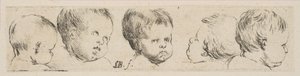 Plate 10: Five Heads of Children, fra 