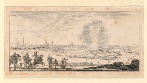 Plate 11, fra "Designs for Some Troop Conduct, Cannons, and Attacks on Towns" av Stefano della Bella