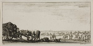 Plate åtte fra tegninger av flere bevegelser av soldater av Stefano della Bella