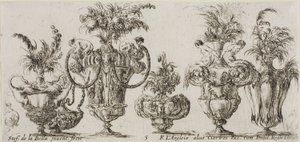 Tallerken fem fra Collection of Various Vases av Stefano della Bella