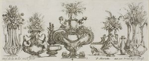 Tallerken fire fra Collection of Various Vases av Stefano della Bella