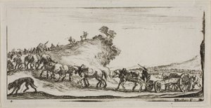 Plate fire fra tegninger av flere bevegelser av soldater av Stefano della Bella