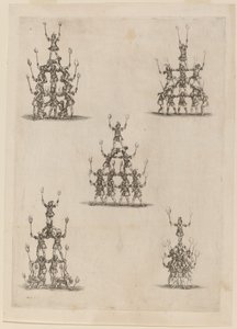 Gjøglerpyramider av Stefano della Bella