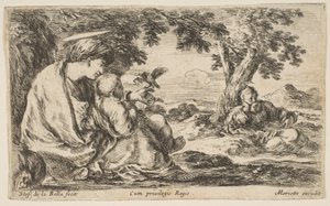 Hvil på flyturen til Egypt, ca. 1641. av Stefano della Bella
