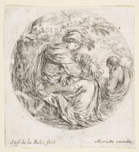 Hvil på flyturen til Egypt, ca. 1641. av Stefano della Bella