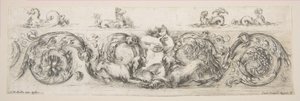 Rinceaux with Child Frightened by Dogs, Tallerken 8 fra: 