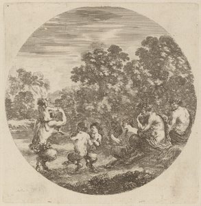Satyrer og Faun av Stefano della Bella