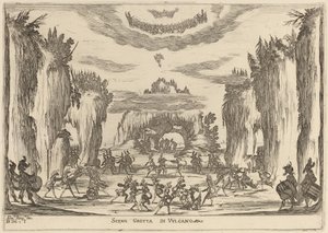 Grottescenen til Vulcano av Stefano della Bella