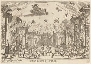 Femte scene av helvete, 1637. av Stefano della Bella