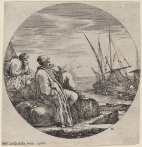 Havn med to tyrkiske kjøpmenn av Stefano della Bella