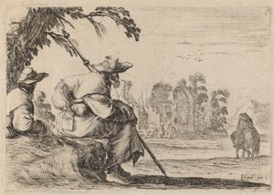 Sittende pilegrimer av Stefano della Bella