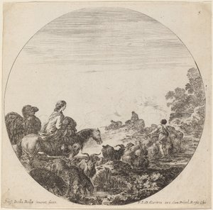 Hyrder og flokk med kvinne og kamel av Stefano della Bella