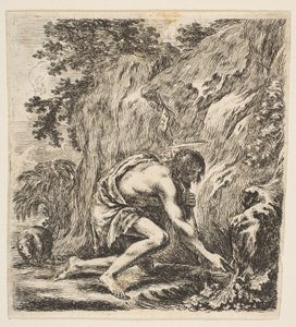 Døperen Johannes henter vann fra en kilde, ca. 1649. av Stefano della Bella